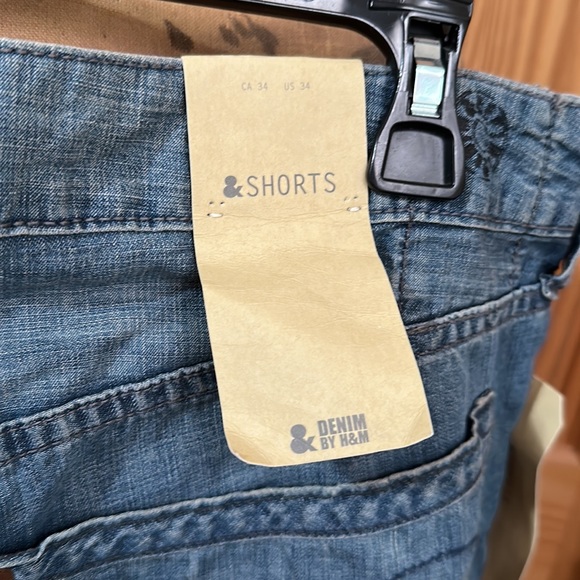 VINTAGE DENIM MENS SHORTS BY H&M SIZE 34 NWT - Picture 8 of 12